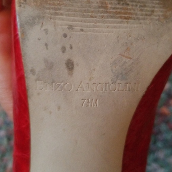 Red crinkle peep toe heel - Picture 5 of 6